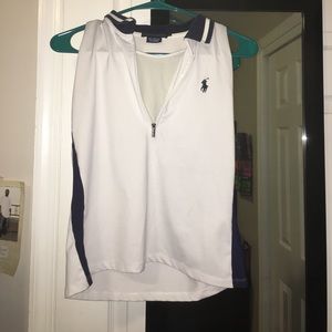 White Ralph Lauren tennis workout shirt w/ bra